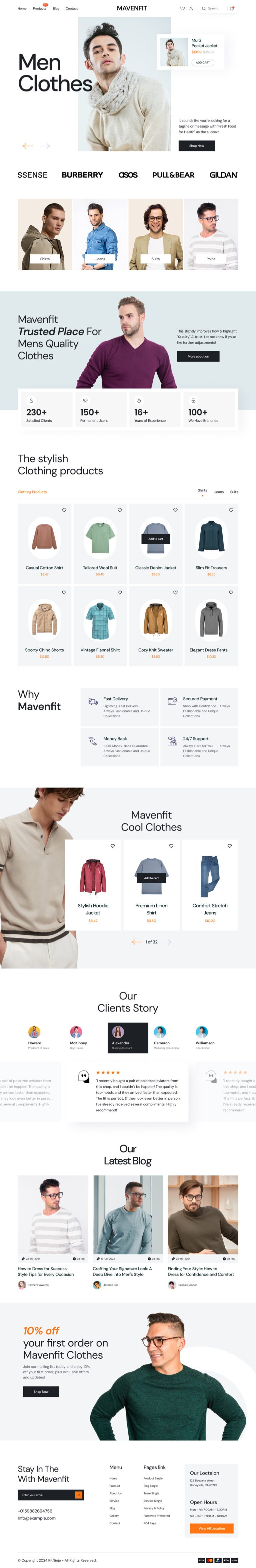 Mavenfit - Men Clothing Brand Shop WooCommerce Elementor Template Kit
